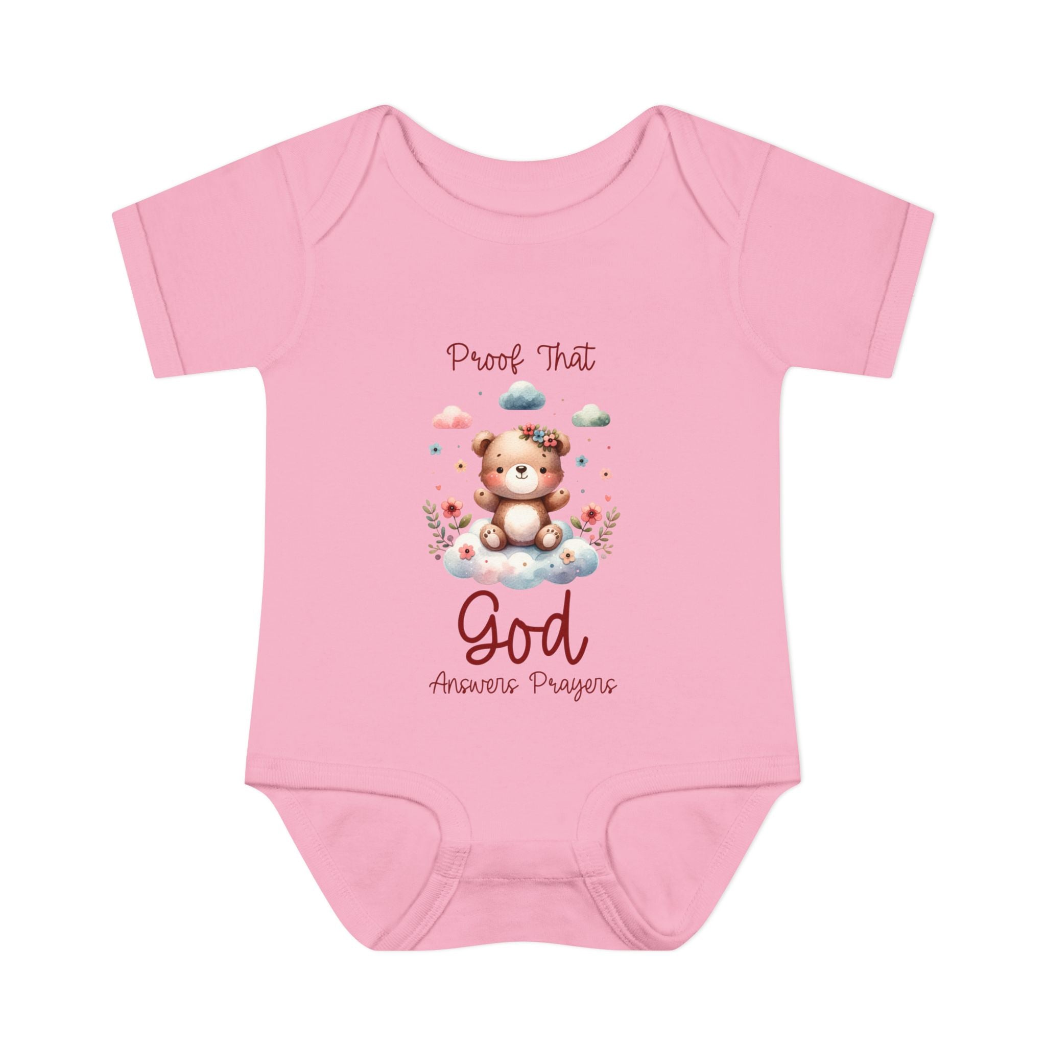 Cute God Prayer Baby Bodysuit, Adorable Onesie for Newborns, Teddy Bear Design, Gift for New Parents, Holiday Celebration Outfit, Soft Comfy