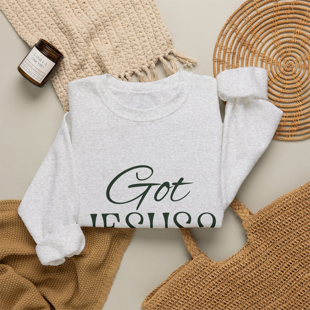 Got Jesus? Crewneck Sweatshirt — Christian Scripture Romans 1:9 Faith Pullover