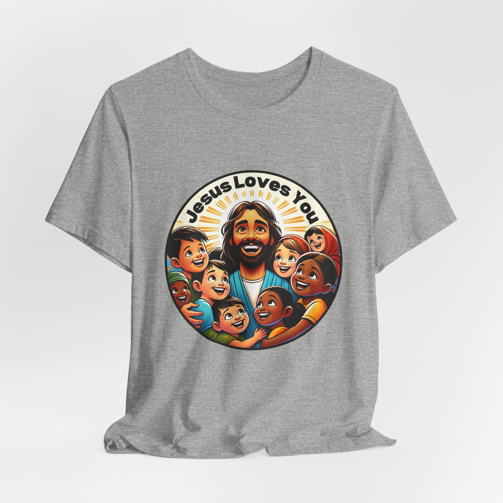 Men's Missionary Colorful 'Jesus Loves You' T-Shirt - Christian Apparel, Religious Tee, Graphic Shirt, Inspirational Clothing, Unisex Graphic Tee,