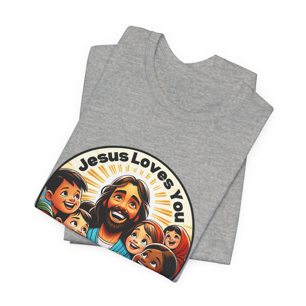 Men's Missionary Colorful 'Jesus Loves You' T-Shirt - Christian Apparel, Religious Tee, Graphic Shirt, Inspirational Clothing, Unisex Graphic Tee,