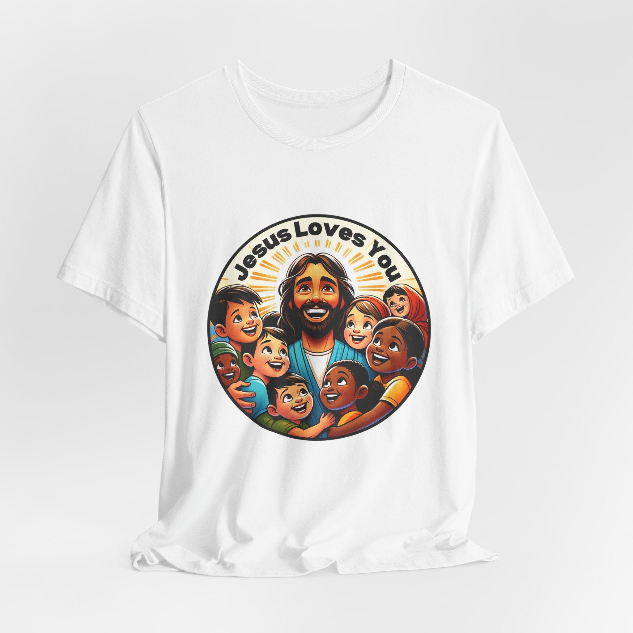 Men's Missionary Colorful 'Jesus Loves You' T-Shirt - Christian Apparel, Religious Tee, Graphic Shirt, Inspirational Clothing, Unisex Graphic Tee,