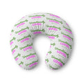Nursing Pillow Cover - "Unconditionally Loved" Repeating Script Pattern (Pink & Green)