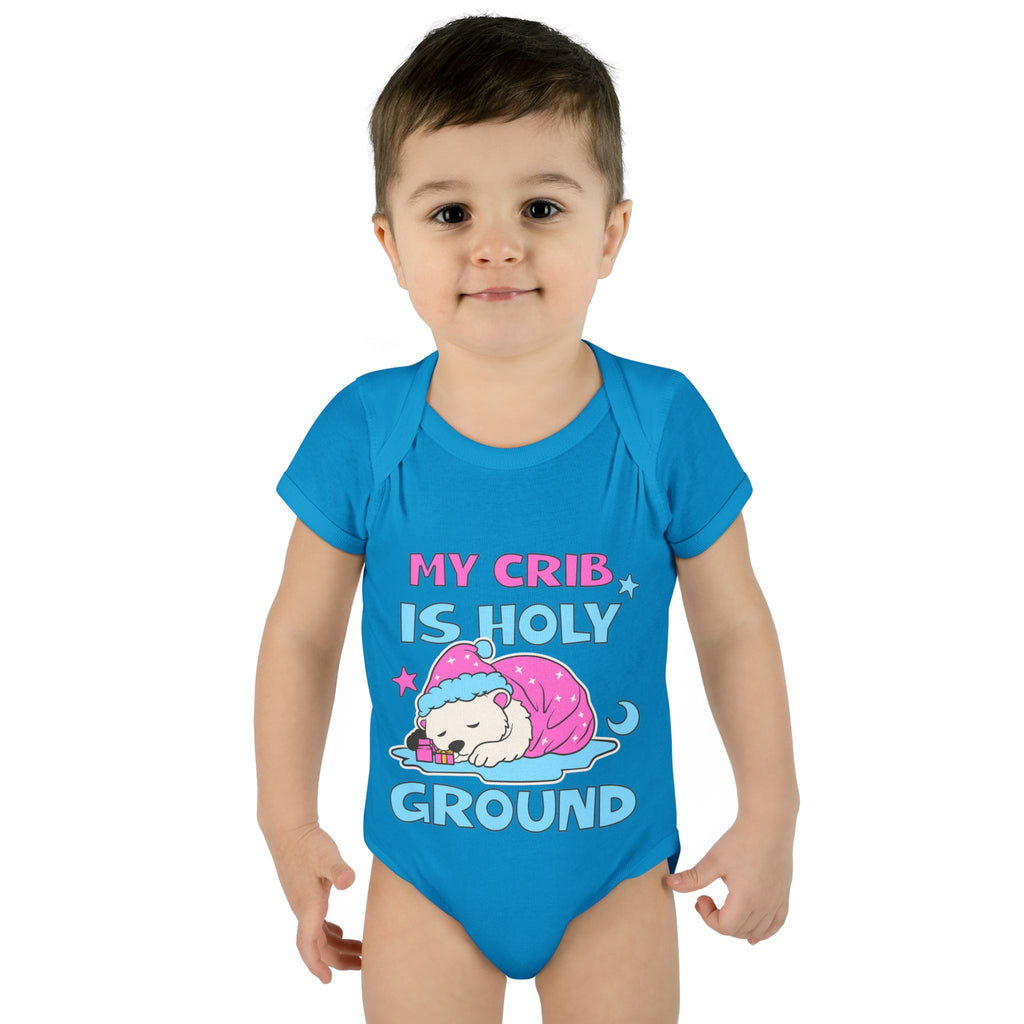 Infant Bodysuit - 'My Crib Is Holy Ground' Cute Newborn Apparel, Baby Shower Gift, Christmas Easter Outfit, 100% Cotton Onesie