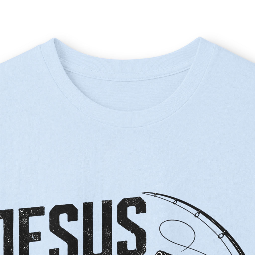 Jesus Made Me a Fisher Long Sleeve Tee — Mark 1:17 Christian Fishing Shirt
