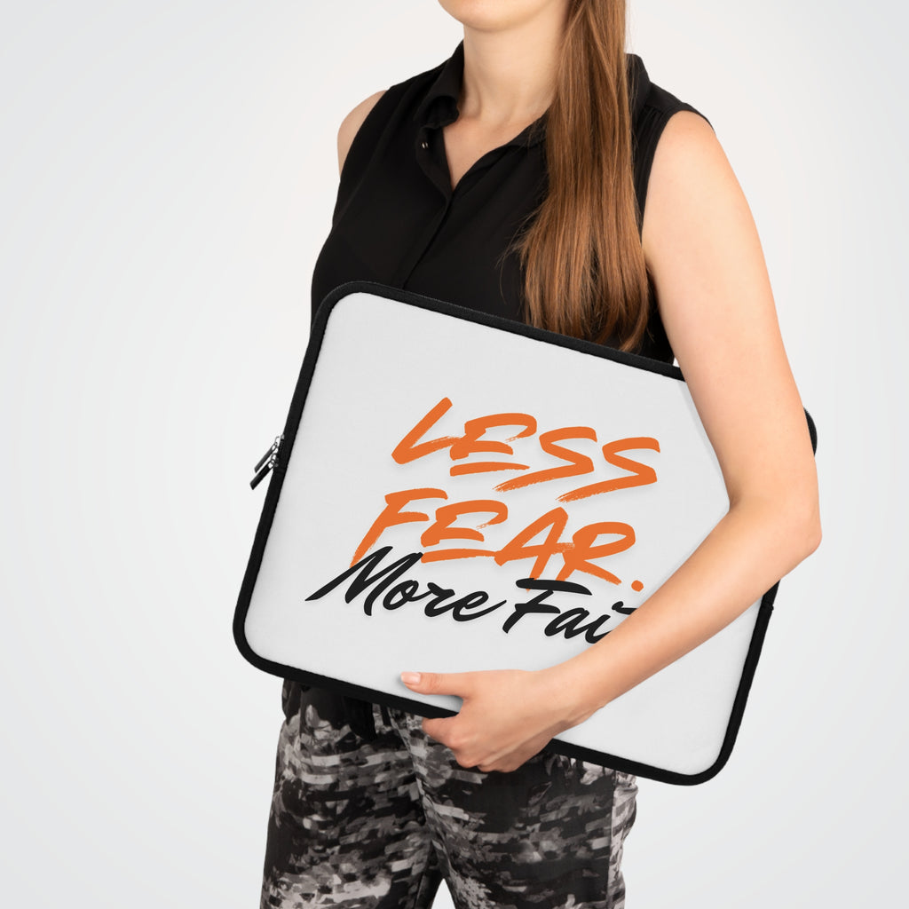 Less Fear More Faith Laptop Sleeve — Inspirational Protective Case