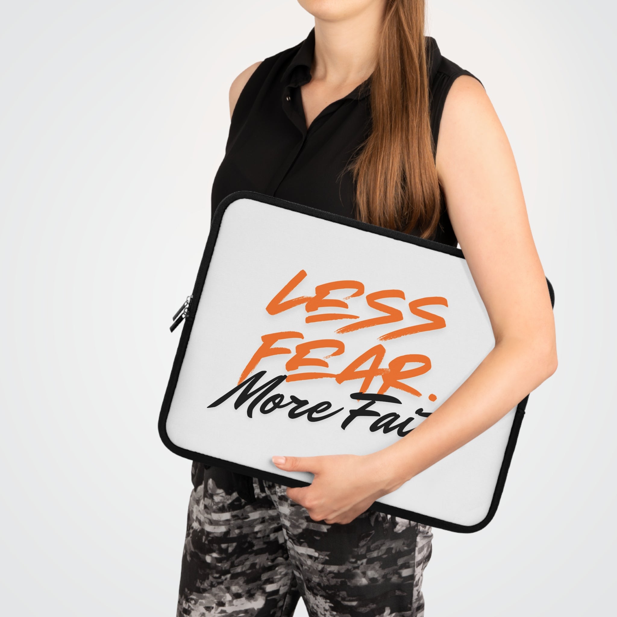 Less Fear More Faith Laptop Sleeve — Inspirational Protective Case