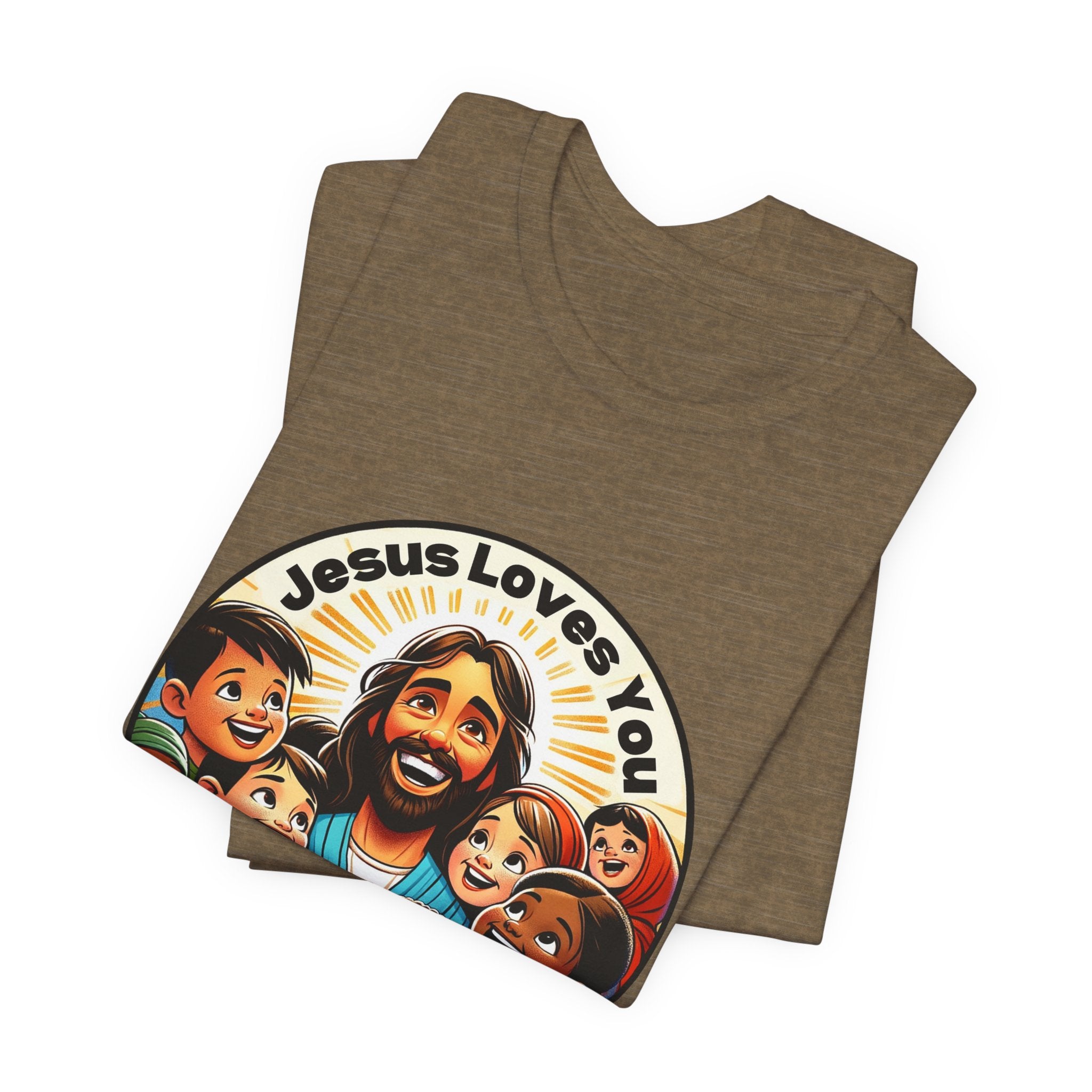 Men's Missionary Colorful 'Jesus Loves You' T-Shirt - Christian Apparel, Religious Tee, Graphic Shirt, Inspirational Clothing, Unisex Graphic Tee,