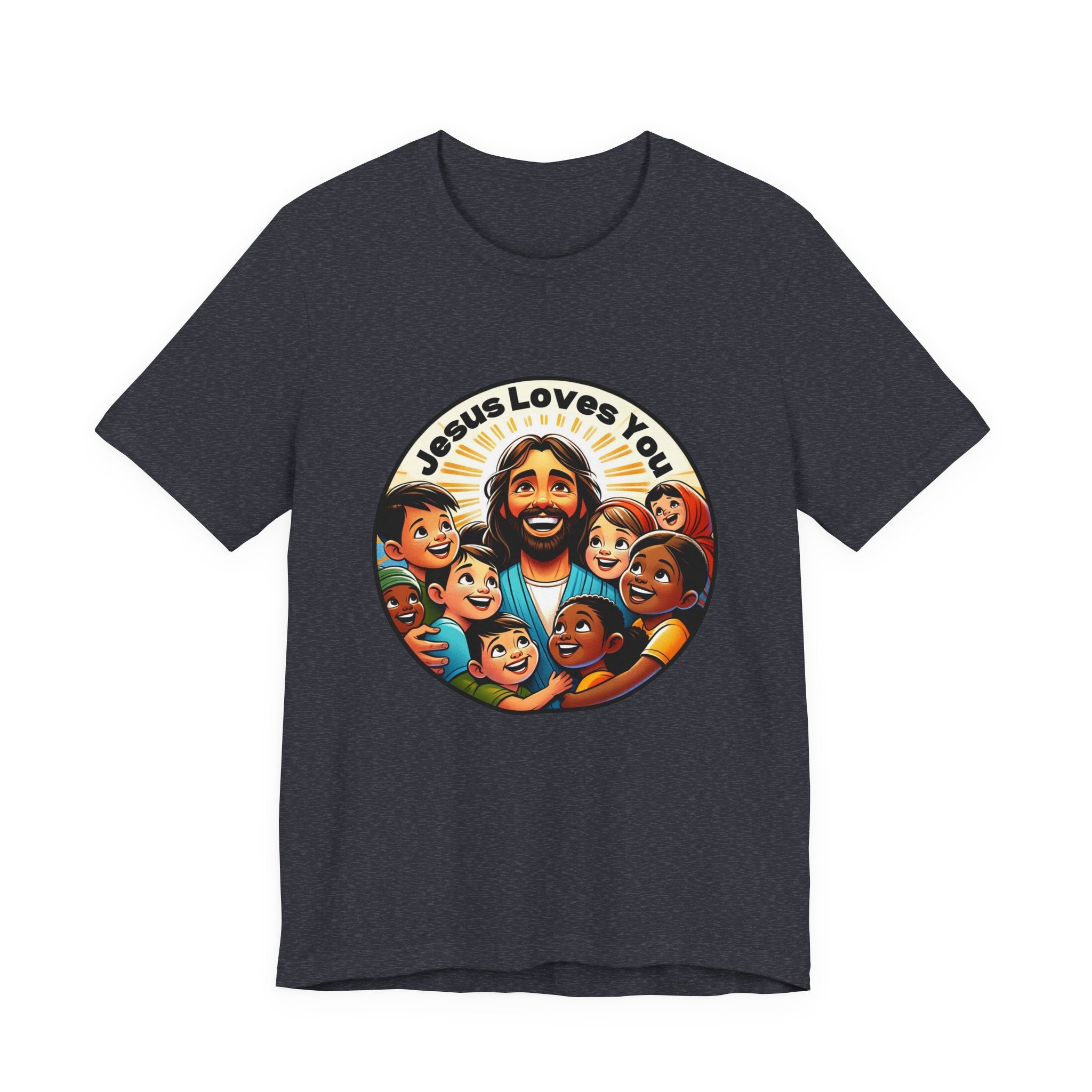 Men's Missionary Colorful 'Jesus Loves You' T-Shirt - Christian Apparel, Religious Tee, Graphic Shirt, Inspirational Clothing, Unisex Graphic Tee,