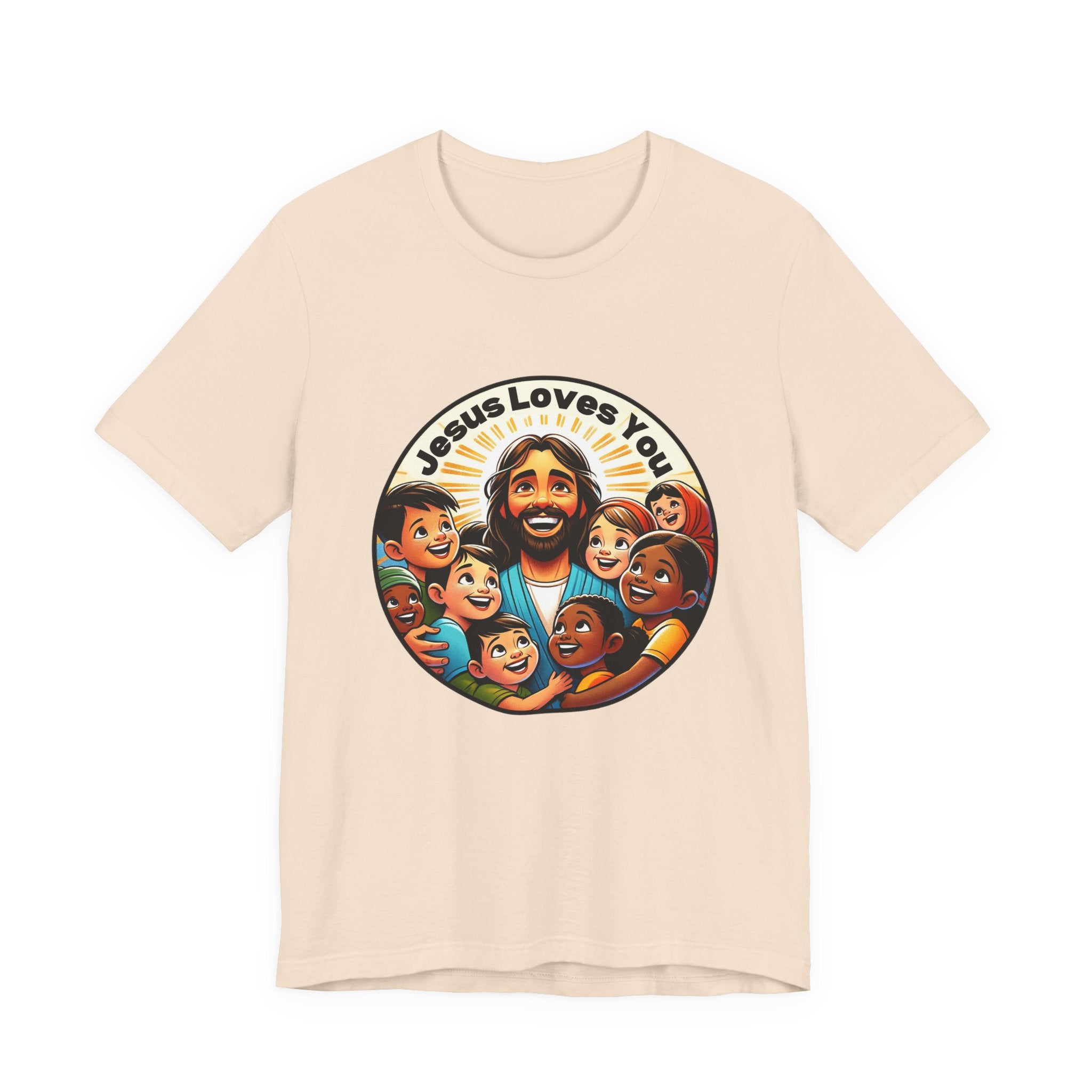 Men's Missionary Colorful 'Jesus Loves You' T-Shirt - Christian Apparel, Religious Tee, Graphic Shirt, Inspirational Clothing, Unisex Graphic Tee,