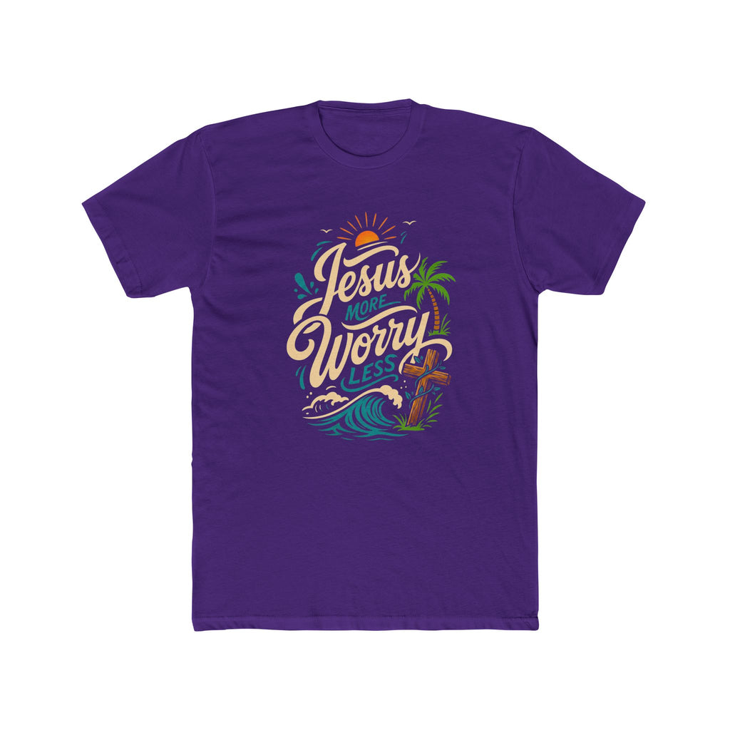 Jesus More Worry Less T-Shirt — Faith-Inspired Beach Vibes Tee