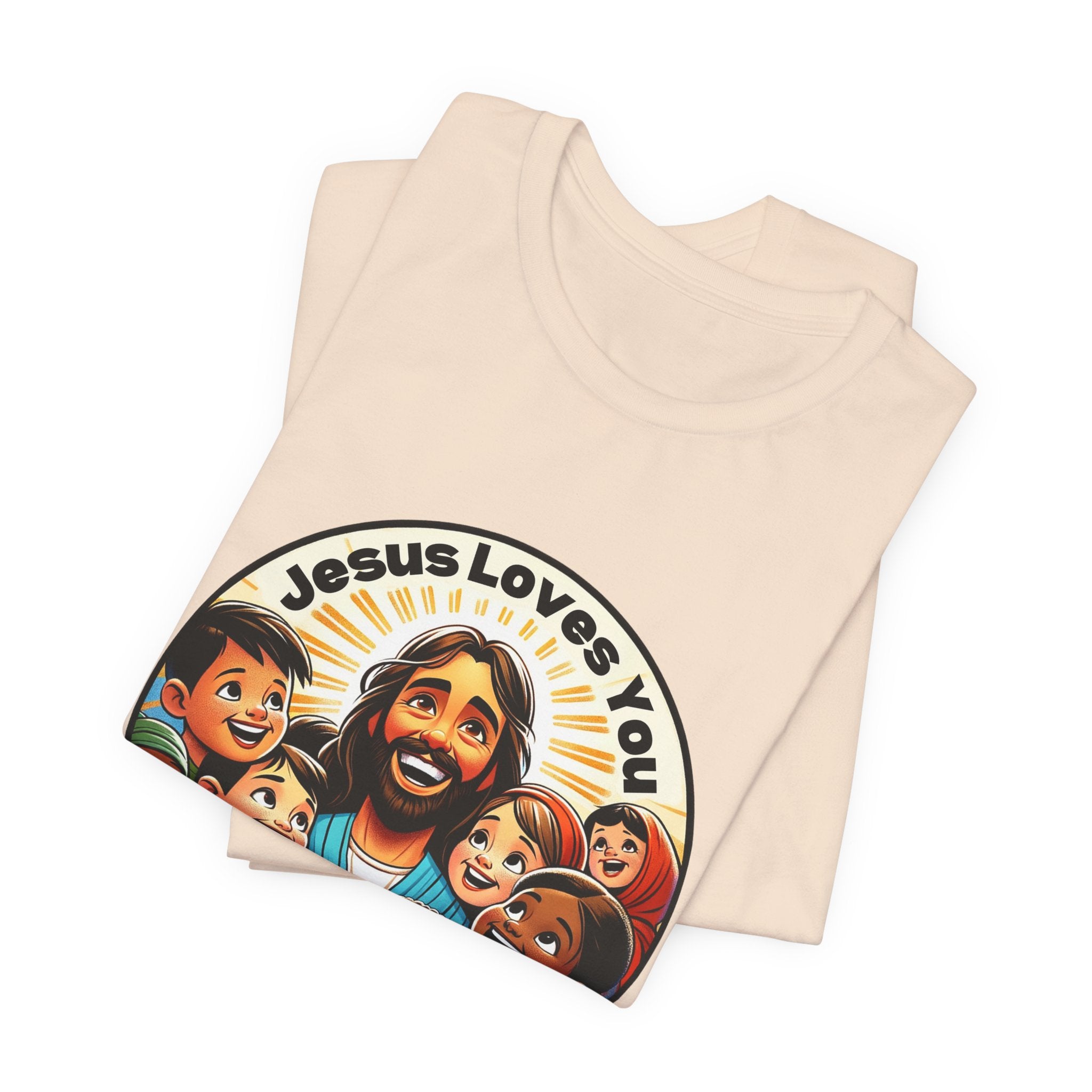 Men's Missionary Colorful 'Jesus Loves You' T-Shirt - Christian Apparel, Religious Tee, Graphic Shirt, Inspirational Clothing, Unisex Graphic Tee,