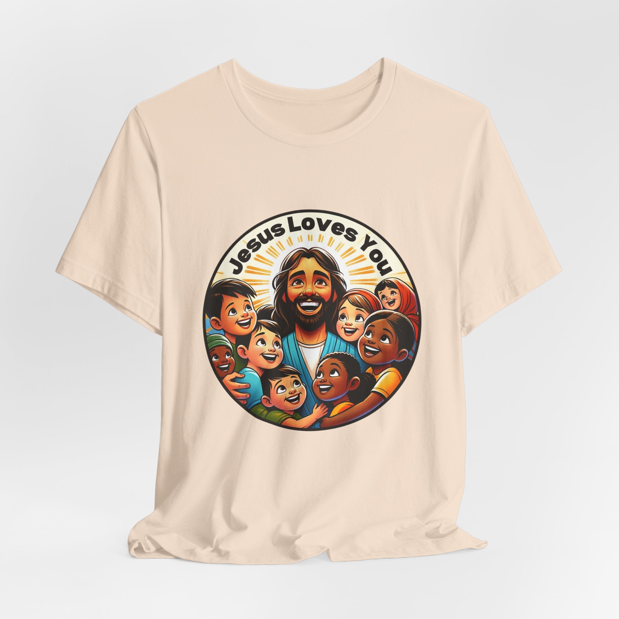 Men's Missionary Colorful 'Jesus Loves You' T-Shirt - Christian Apparel, Religious Tee, Graphic Shirt, Inspirational Clothing, Unisex Graphic Tee,
