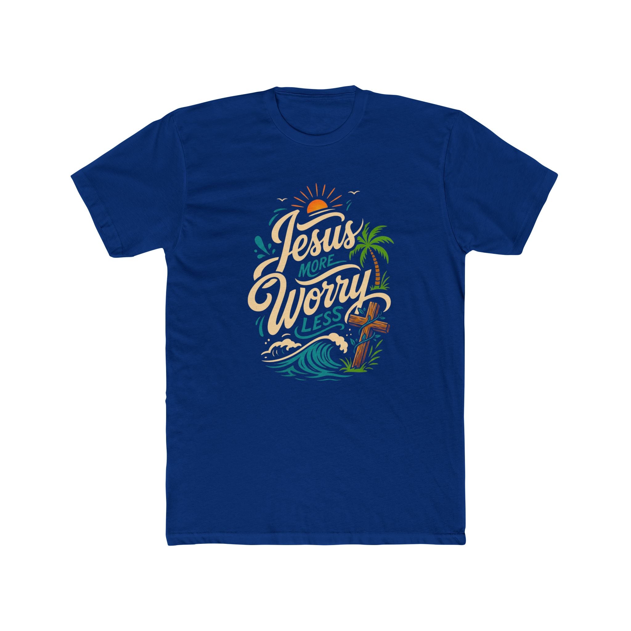 Jesus More Worry Less T-Shirt — Faith-Inspired Beach Vibes Tee