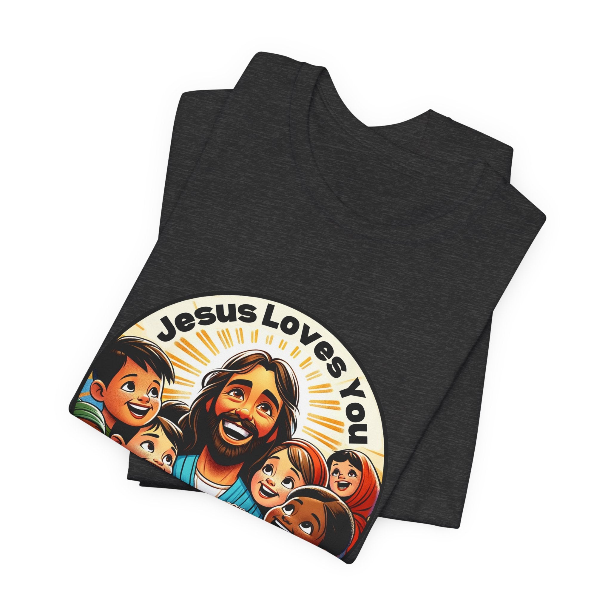 Men's Missionary Colorful 'Jesus Loves You' T-Shirt - Christian Apparel, Religious Tee, Graphic Shirt, Inspirational Clothing, Unisex Graphic Tee,