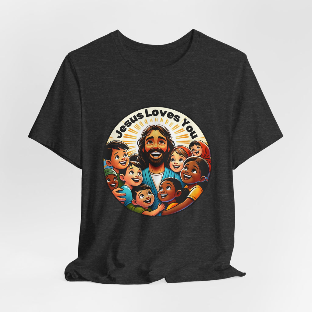 Men's Missionary Colorful 'Jesus Loves You' T-Shirt - Christian Apparel, Religious Tee, Graphic Shirt, Inspirational Clothing, Unisex Graphic Tee,