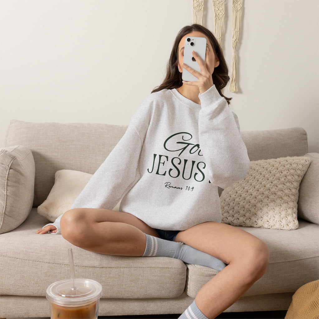 Got Jesus? Crewneck Sweatshirt — Christian Scripture Romans 1:9 Faith Pullover