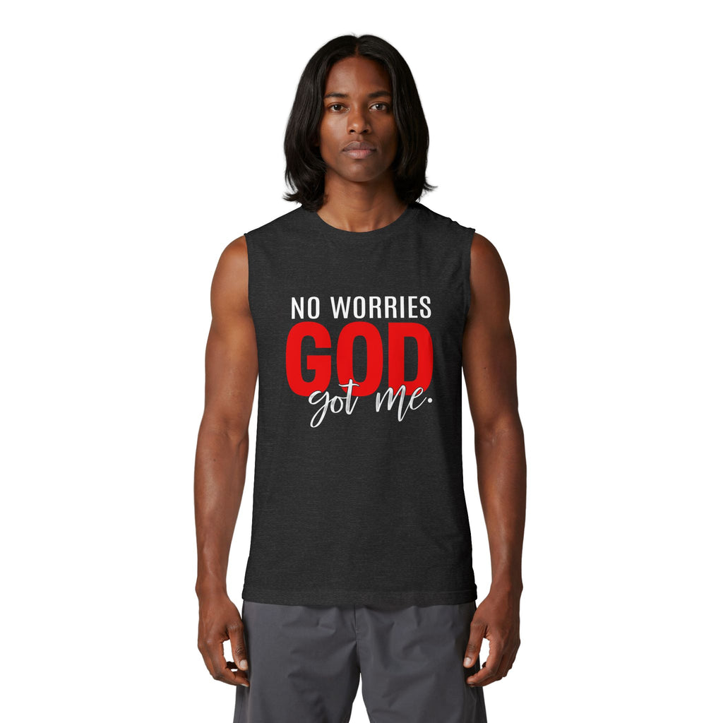 God Got Me Muscle Tank — No Worries Christian Workout Tank