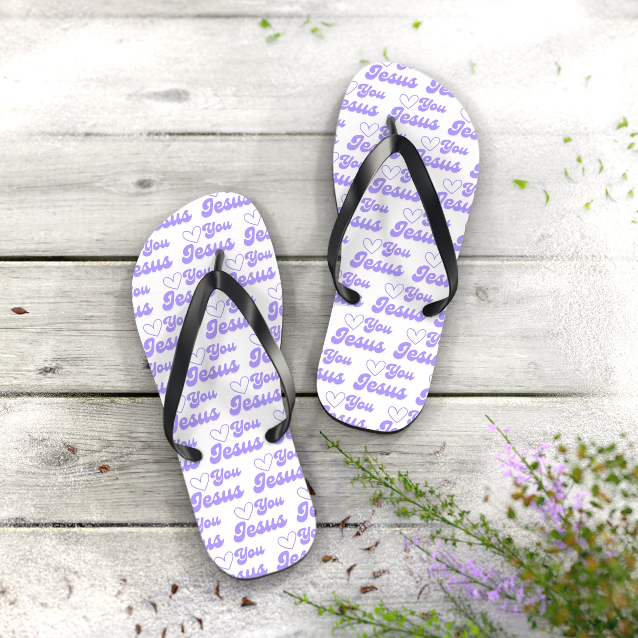 Women's Sandals, Love You Jesus Flip Flops for Summer Beach Days, Comfortable Lightweight Design, Slip-Resistant, Perfect for Casual