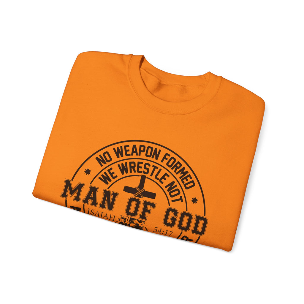 Man of God Sweatshirt — Isaiah 54:17 Faith Graphic Crewneck