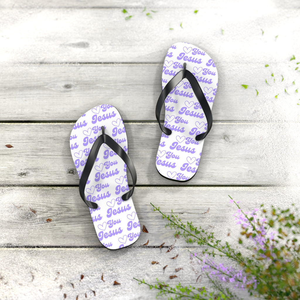 Women's Sandals, Love You Jesus Flip Flops for Summer Beach Days, Comfortable Lightweight Design, Slip-Resistant, Perfect for Casual