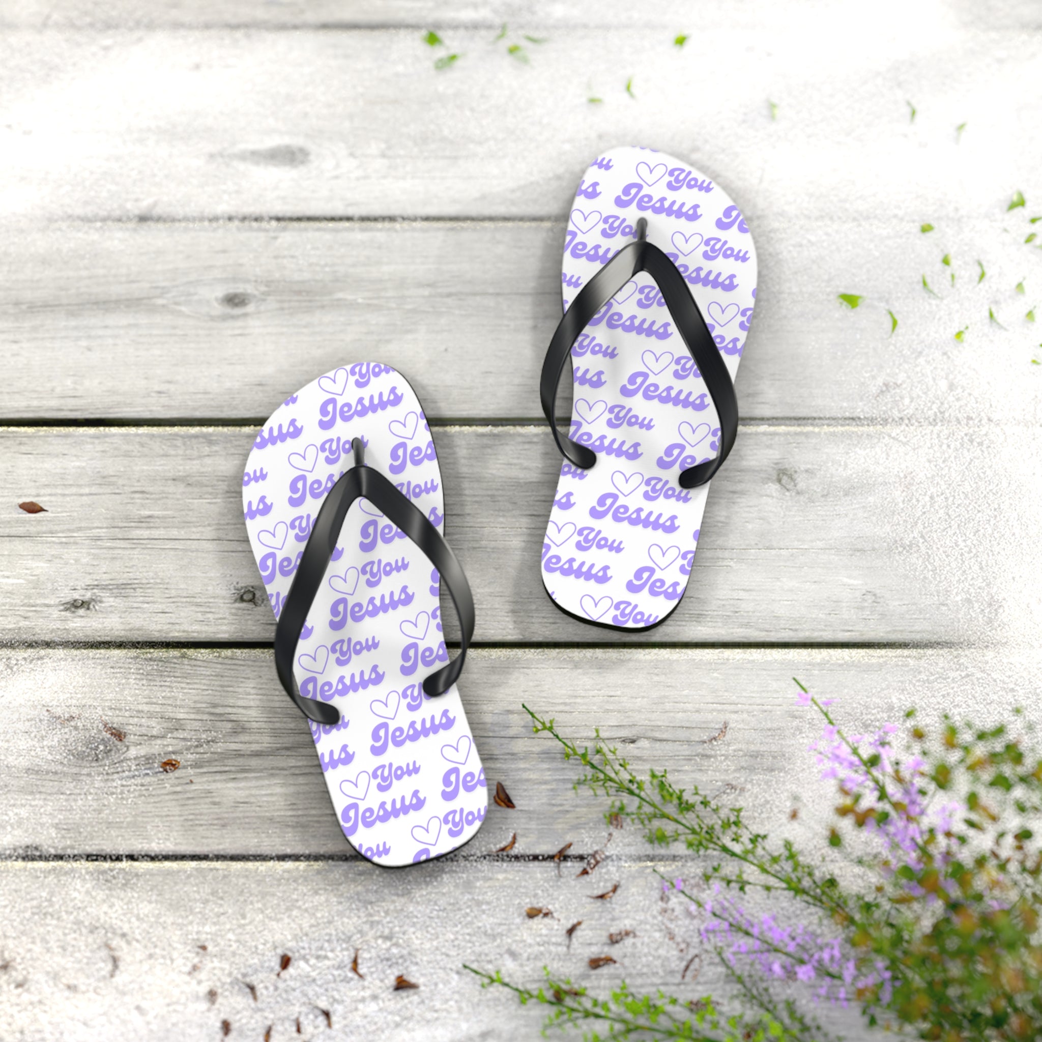 Women's Sandals, Love You Jesus Flip Flops for Summer Beach Days, Comfortable Lightweight Design, Slip-Resistant, Perfect for Casual