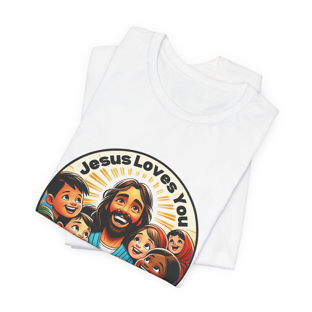 Men's Missionary Colorful 'Jesus Loves You' T-Shirt - Christian Apparel, Religious Tee, Graphic Shirt, Inspirational Clothing, Unisex Graphic Tee,
