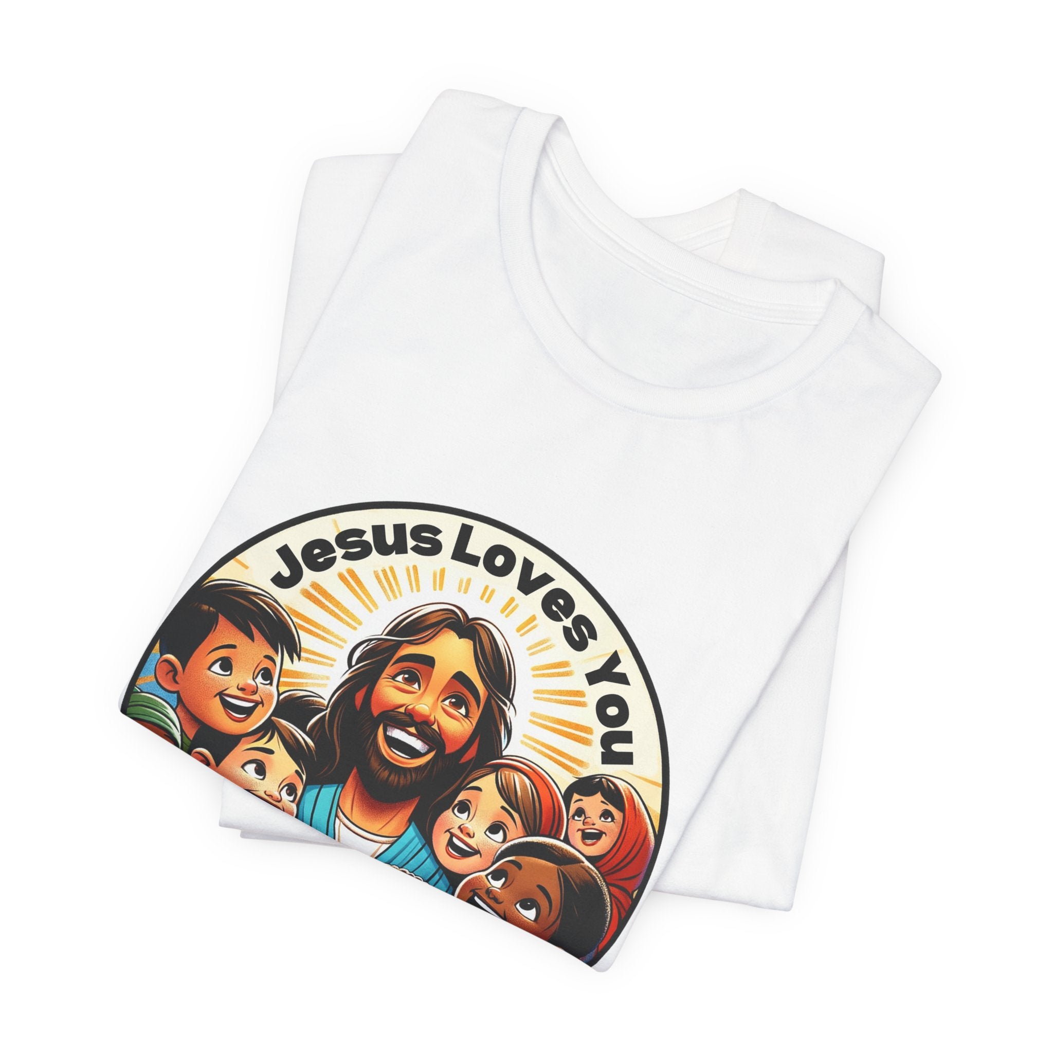 Men's Missionary Colorful 'Jesus Loves You' T-Shirt - Christian Apparel, Religious Tee, Graphic Shirt, Inspirational Clothing, Unisex Graphic Tee,