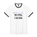 Be Still and Know Ringer Tee for Men | Faith-Based Apparel for Men | Bible Verse Ringer Tee | Inspirational Religious Gift