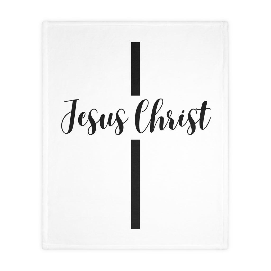 Jesus Christ Cross Velveteen Blanket