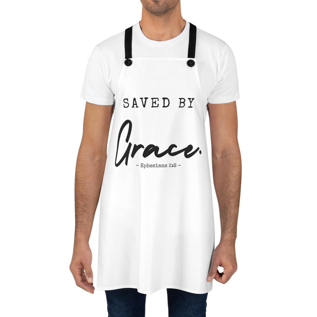 Saved by Grace Apron — Christian Kitchen Apron (Ephesians 2:8)