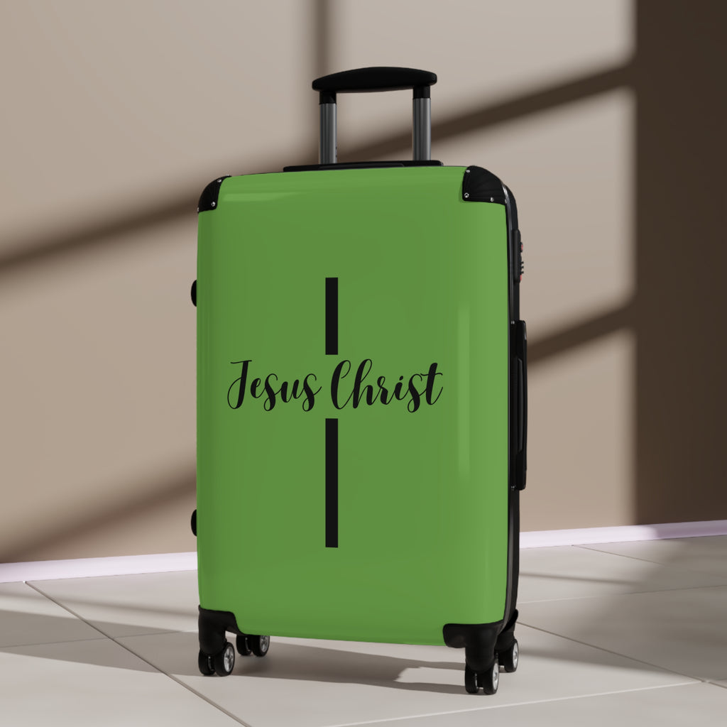 Faith-Inspired Suitcase, Durable Travel Gear, Jesus Christ Cross Design, Stylish & Secure Luggage, Religious Travel Bag, Christian Travel