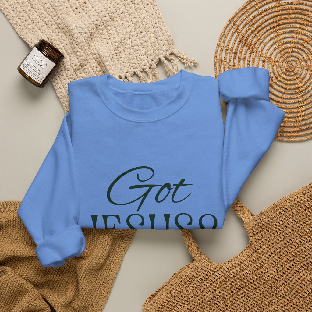 Got Jesus? Crewneck Sweatshirt — Christian Scripture Romans 1:9 Faith Pullover