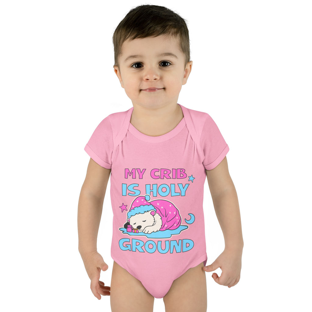 Infant Bodysuit - 'My Crib Is Holy Ground' Cute Newborn Apparel, Baby Shower Gift, Christmas Easter Outfit, 100% Cotton Onesie