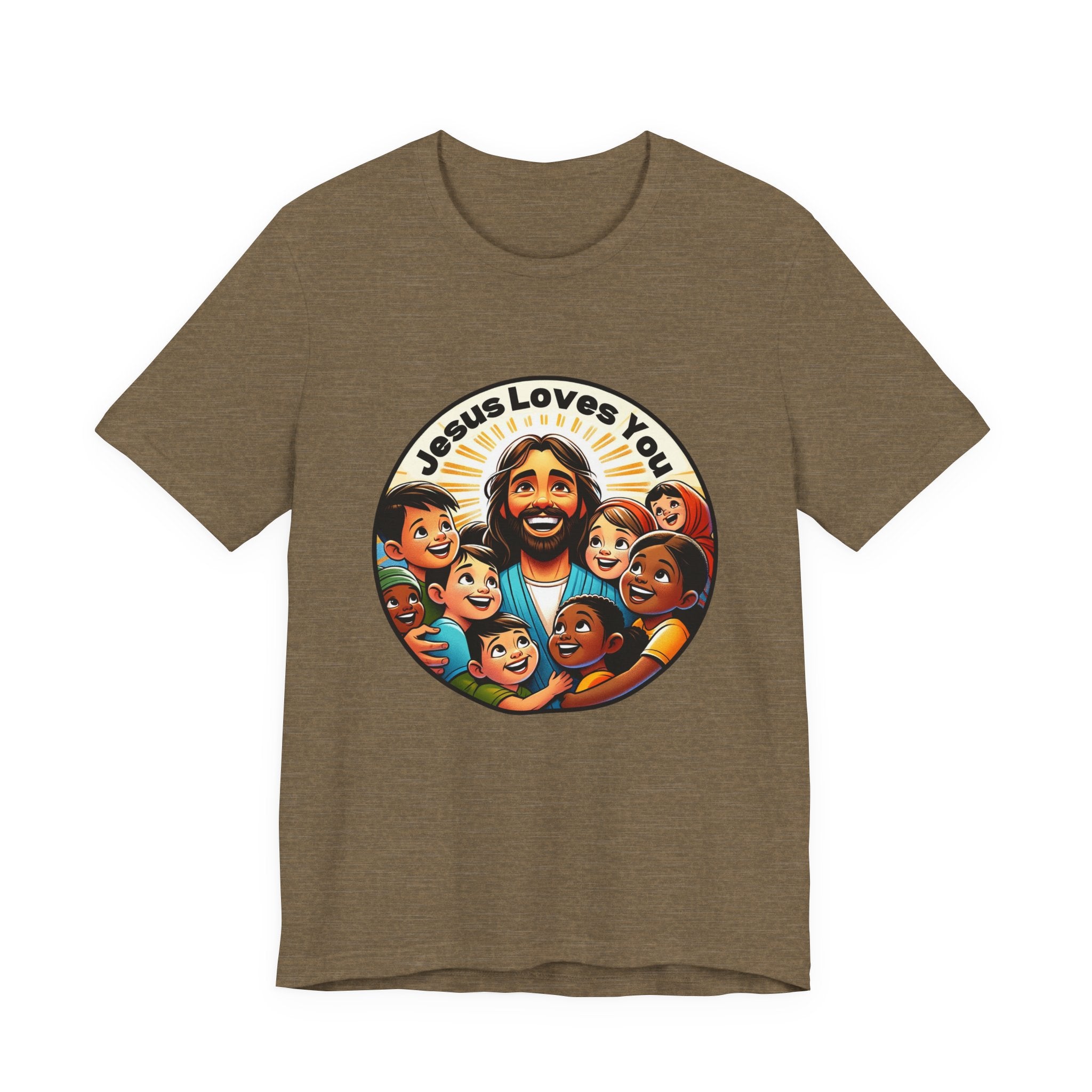 Men's Missionary Colorful 'Jesus Loves You' T-Shirt - Christian Apparel, Religious Tee, Graphic Shirt, Inspirational Clothing, Unisex Graphic Tee,
