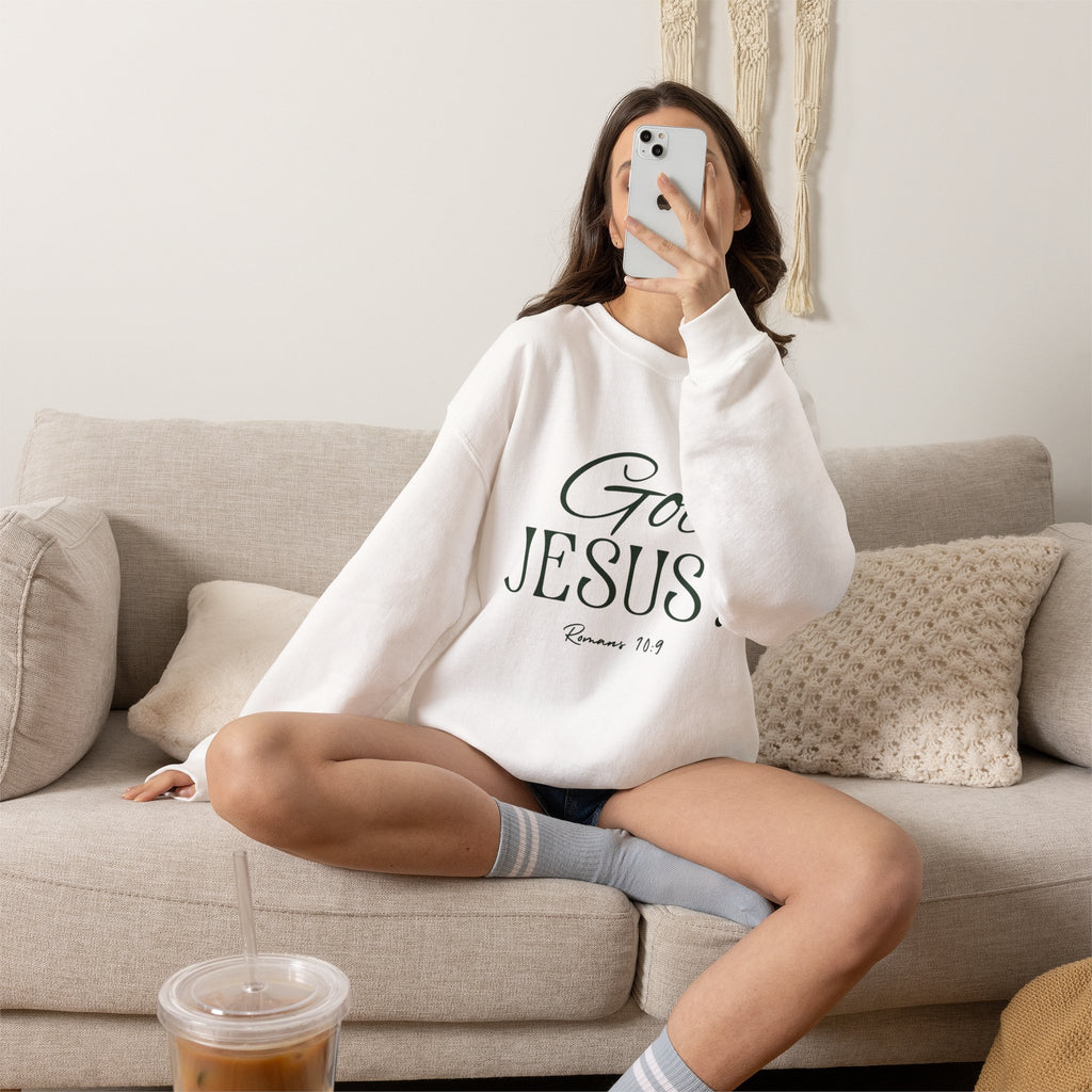 Got Jesus? Crewneck Sweatshirt — Christian Scripture Romans 1:9 Faith Pullover