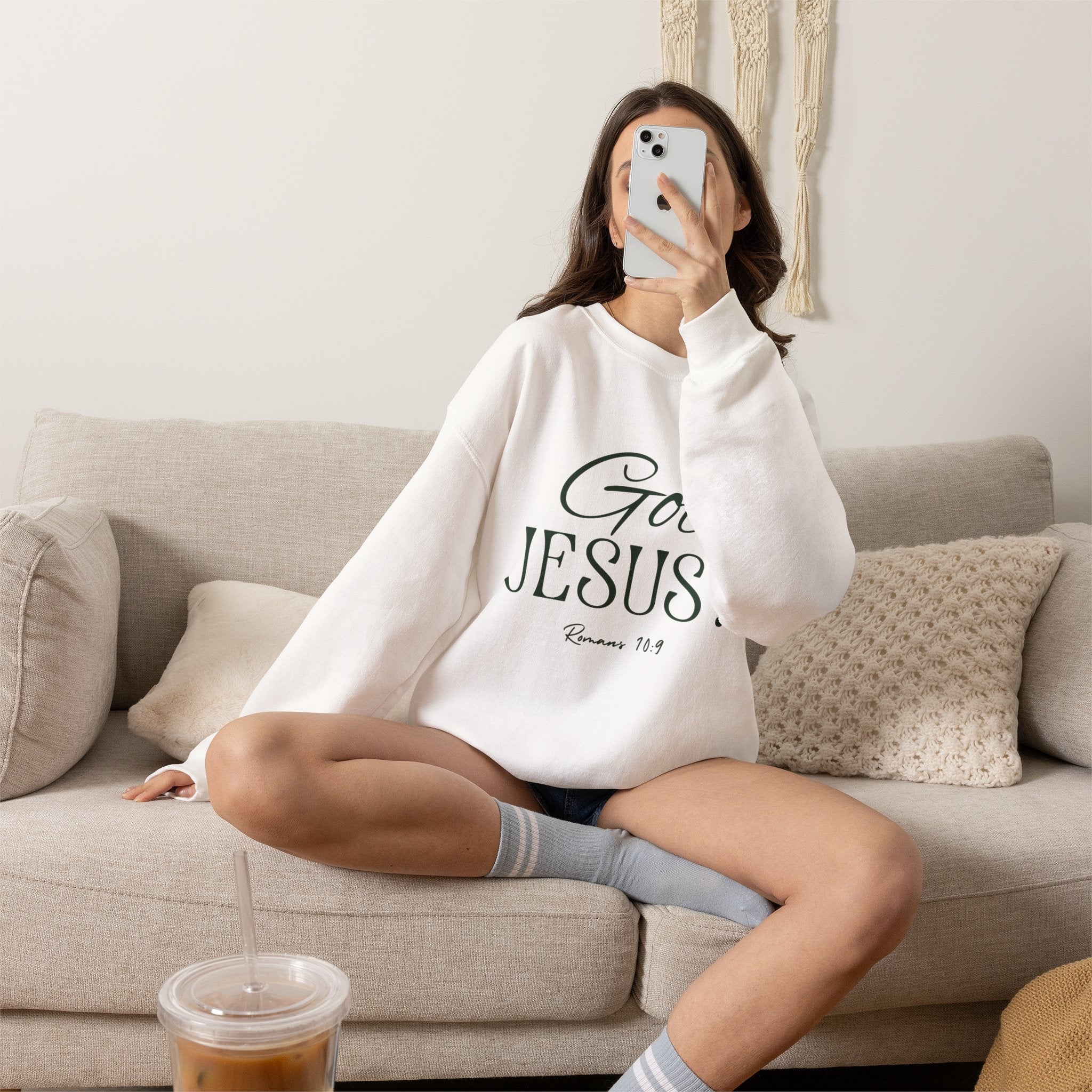 Got Jesus? Crewneck Sweatshirt — Christian Scripture Romans 1:9 Faith Pullover