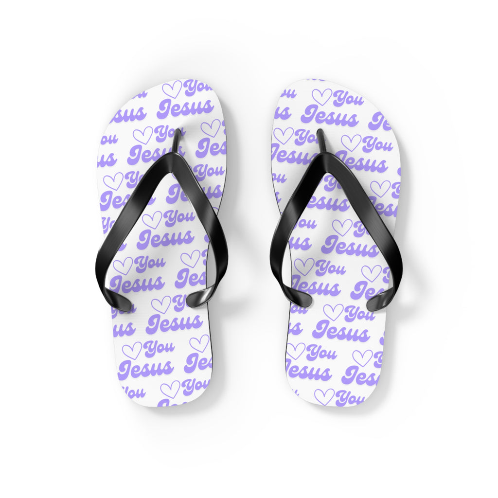 Women's Sandals, Love You Jesus Flip Flops for Summer Beach Days, Comfortable Lightweight Design, Slip-Resistant, Perfect for Casual