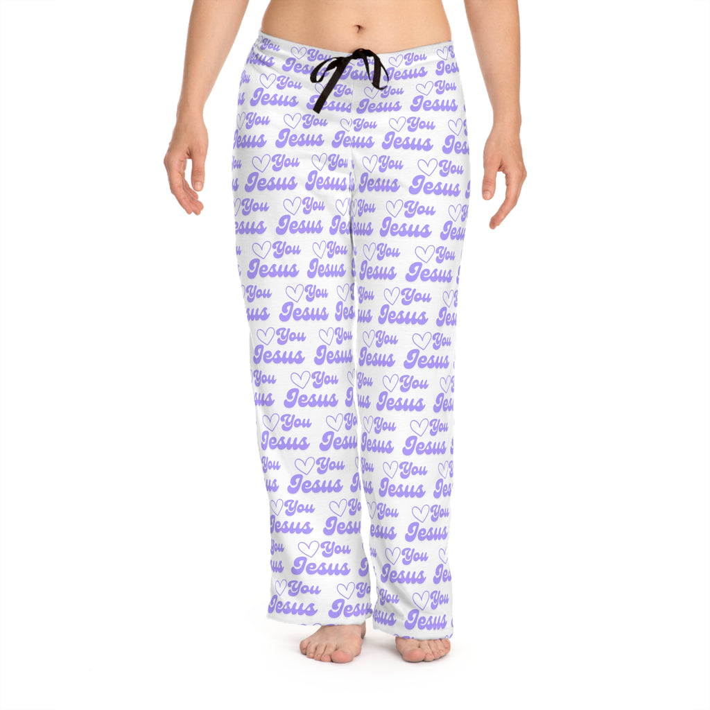 Love You Jesus Women's Pajama Pants, Cozy Faithful Lounge Sleepwear, Christmas Gift, Inspirational Loungewear, Comfortable Christian Apparel