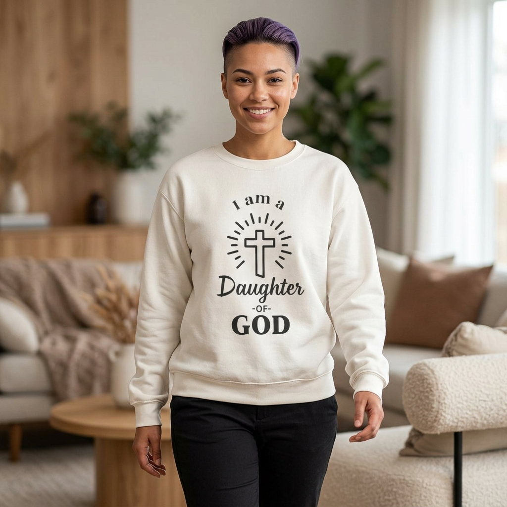 Daughter of God Crewneck Sweatshirt | Unisex Christian Apparel | Faith-Inspired Sweatshirt | Religious Gift | Christian Clothing