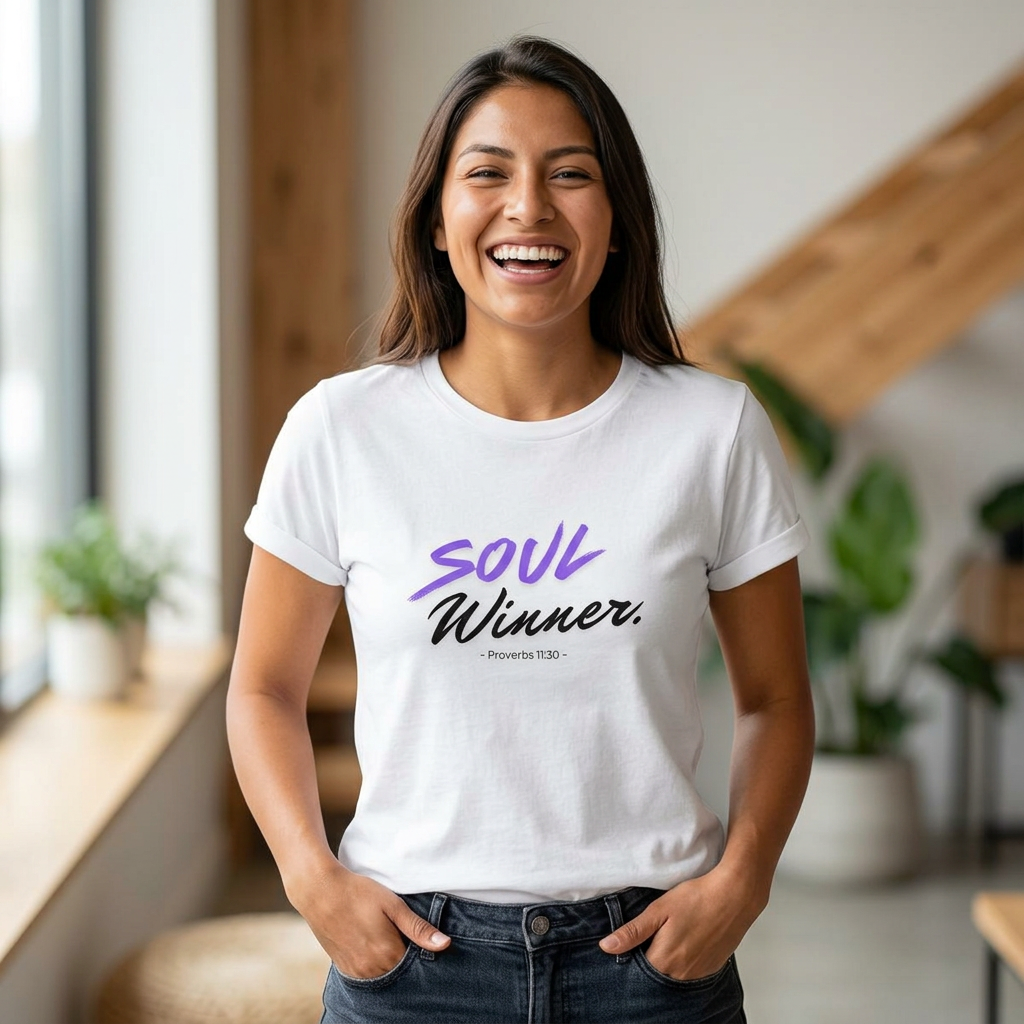 Empower Your Faith: Christian T Shirts for Women - Soul Winner Tee