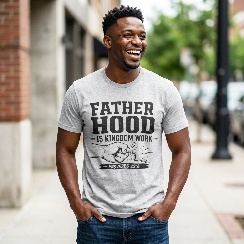 Fatherhood Is Kingdom Work T-Shirt — Proverbs 22:6 Christian Dad Tee