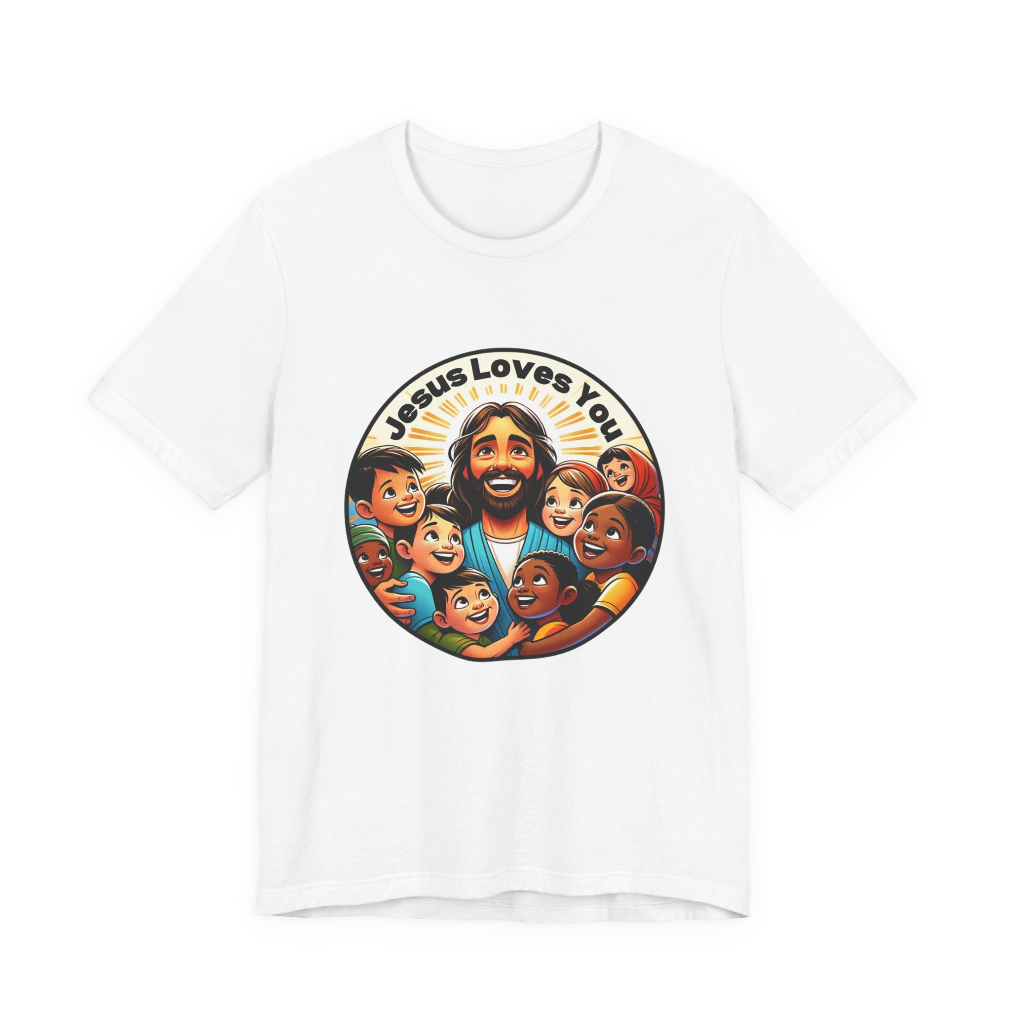 Men's Missionary Colorful 'Jesus Loves You' T-Shirt - Christian Apparel, Religious Tee, Graphic Shirt, Inspirational Clothing, Unisex Graphic Tee,
