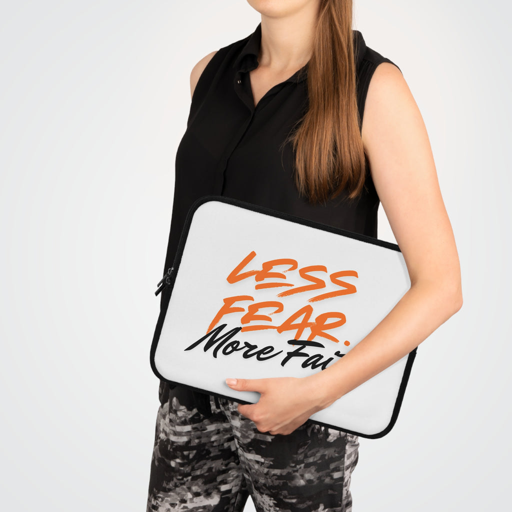 Less Fear More Faith Laptop Sleeve — Inspirational Protective Case