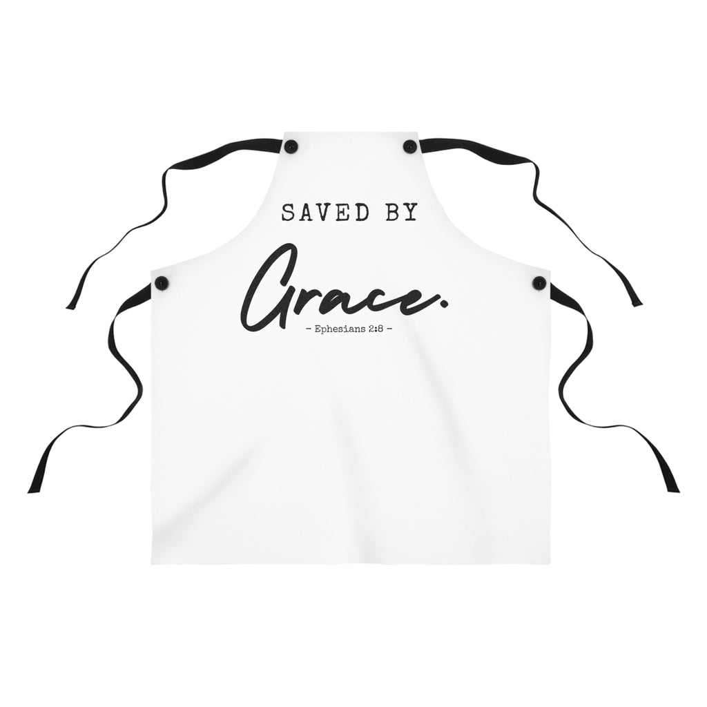Saved by Grace Apron — Christian Kitchen Apron (Ephesians 2:8)