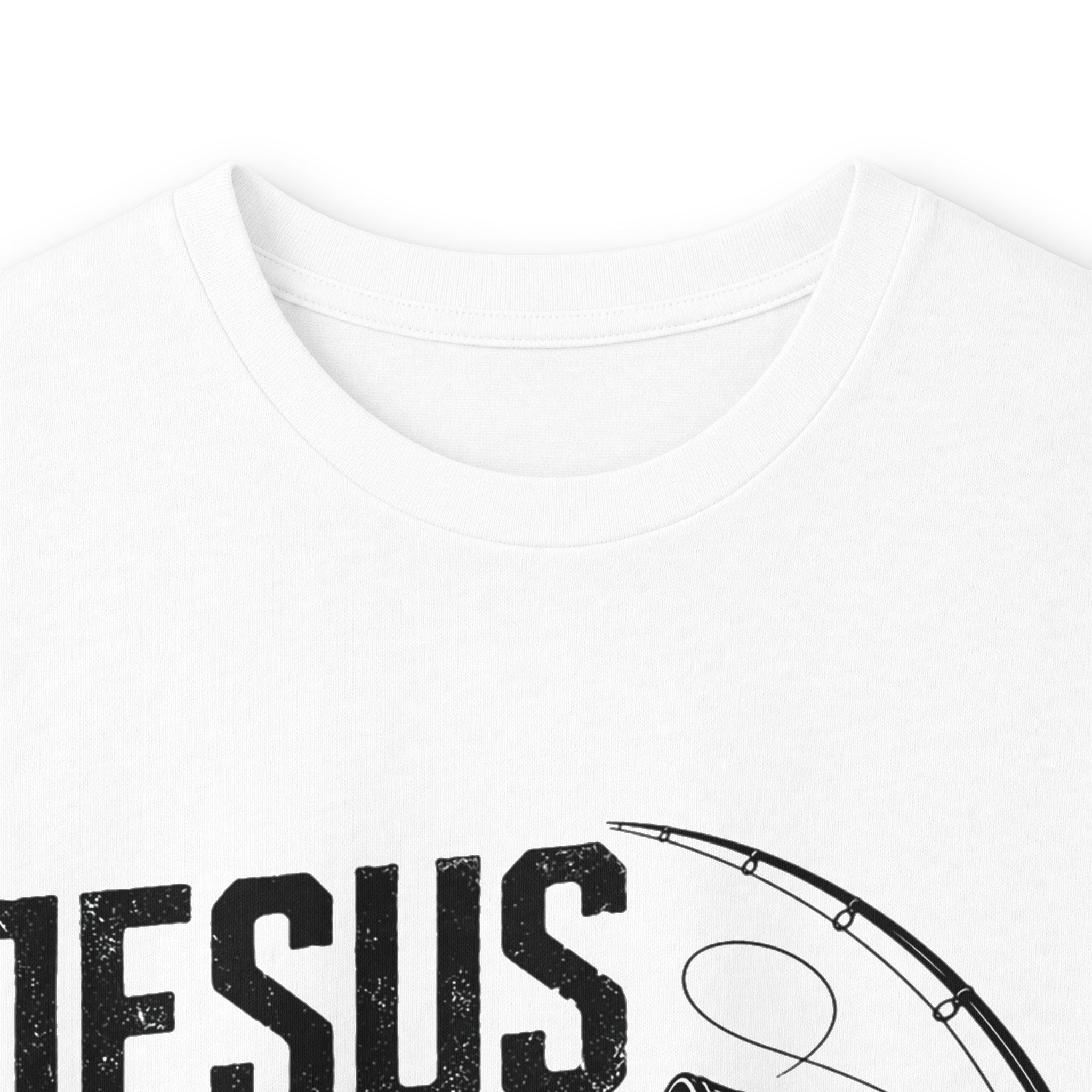 Jesus Made Me a Fisher Long Sleeve Tee — Mark 1:17 Christian Fishing Shirt
