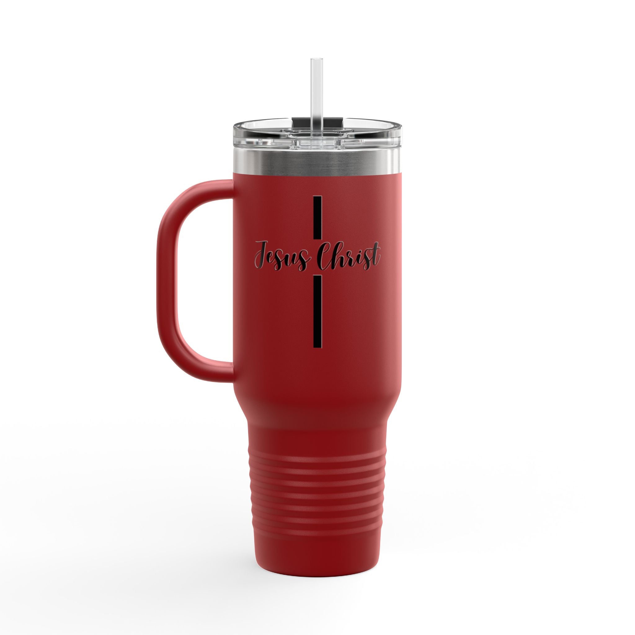 Jesus Christ Cross Minimalist Insulated Travel Mug, 40oz - Stainless Steel, Double-Wall, 8 Color Options, BPA Free, Christian Gift