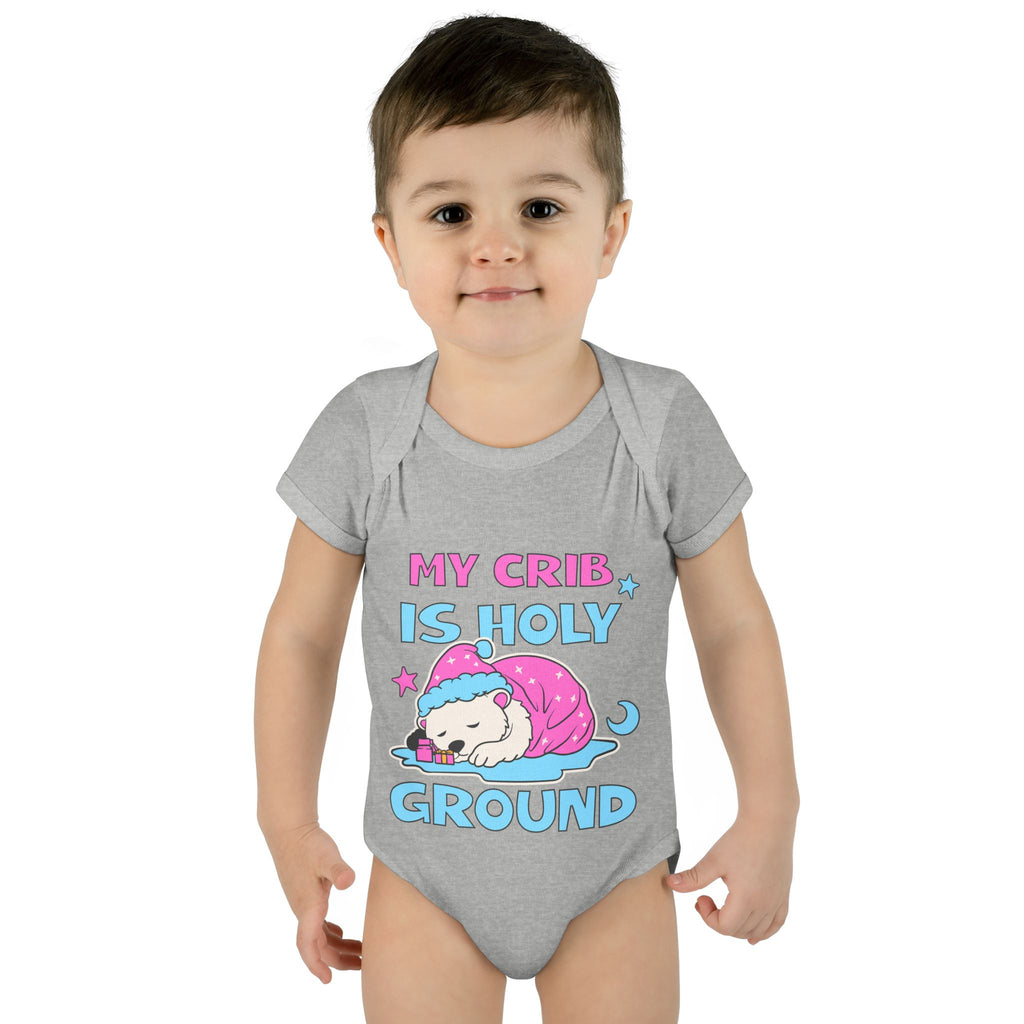 Infant Bodysuit - 'My Crib Is Holy Ground' Cute Newborn Apparel, Baby Shower Gift, Christmas Easter Outfit, 100% Cotton Onesie
