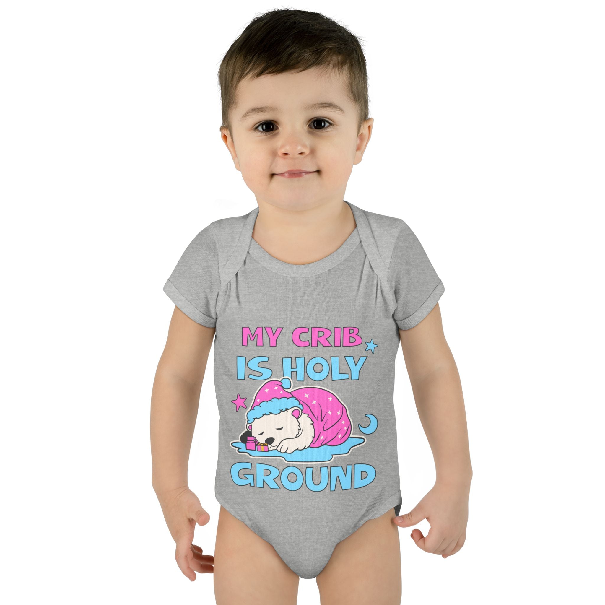 Infant Bodysuit - 'My Crib Is Holy Ground' Cute Newborn Apparel, Baby Shower Gift, Christmas Easter Outfit, 100% Cotton Onesie