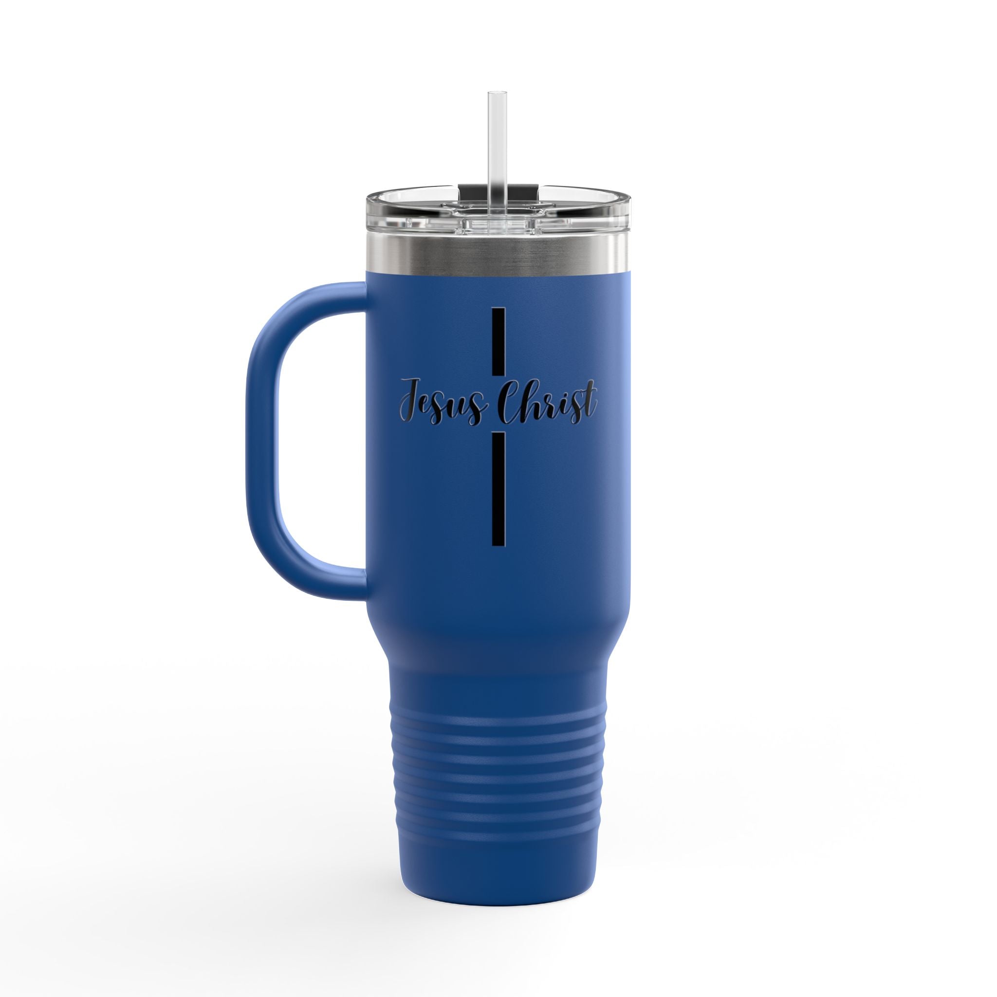 Jesus Christ Cross Minimalist Insulated Travel Mug, 40oz - Stainless Steel, Double-Wall, 8 Color Options, BPA Free, Christian Gift