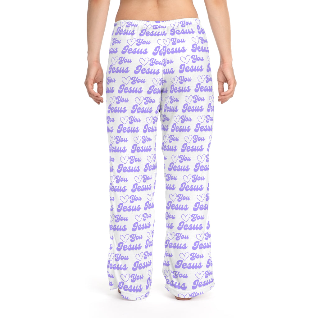 Love You Jesus Women's Pajama Pants, Cozy Faithful Lounge Sleepwear, Christmas Gift, Inspirational Loungewear, Comfortable Christian Apparel